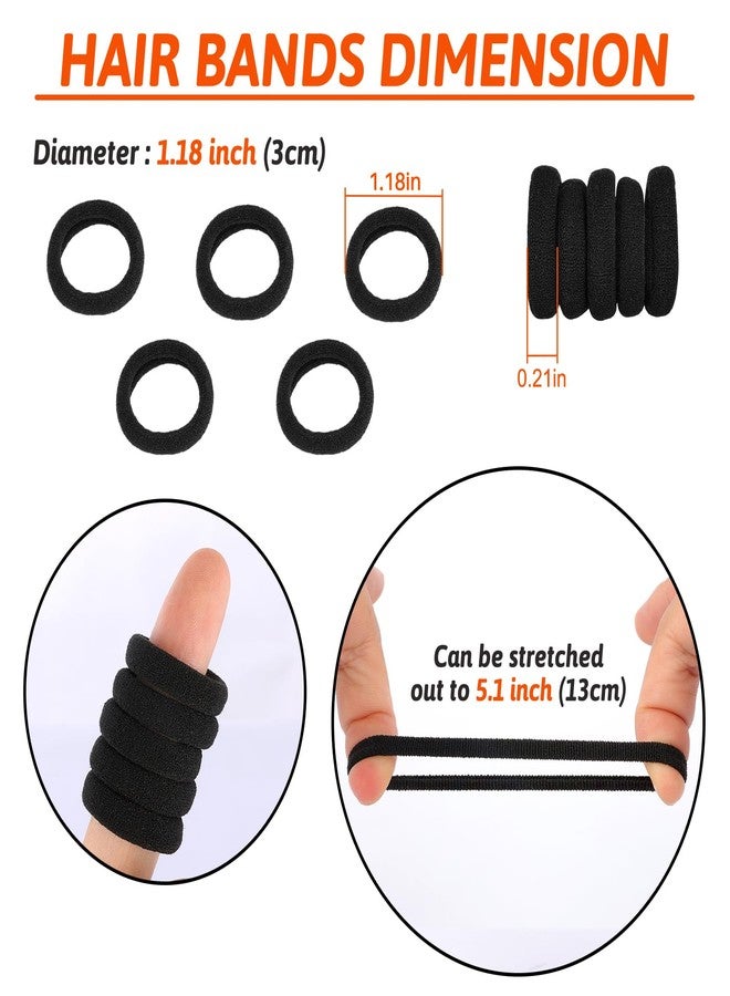 QRTVI 120 Pcs Baby Hair Ties, Cotton Toddler Hair Ties for Girls and Kids, Small Seamless Hair Bands Elastic Ponytail Holders(Black) - Image 2